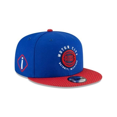 Blue Detroit Pistons Hat - New Era NBA City Edition 9FIFTY Snapback Caps USA4736081